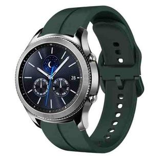 For Samsung Gear S3 Classic 22mm Loop Silicone Watch Band(Dark Green)