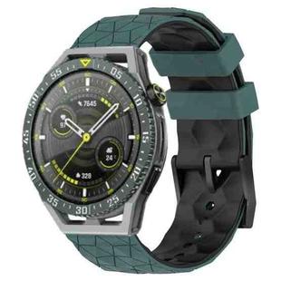 For Huawei Watch GT 3 SE 22mm Football Pattern Two-Color Silicone Watch Band(Olive Green + Black)