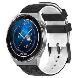 For Huawei Watch GT3 Pro 46mm 22mm Football Pattern Two-Color Silicone Watch Band(Black+White)