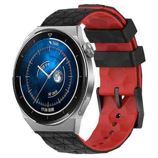 For Huawei Watch GT3 Pro 46mm 22mm Football Pattern Two-Color Silicone Watch Band(Black+Red)