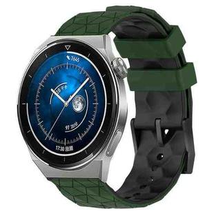 For Huawei Watch GT3 Pro 46mm 22mm Football Pattern Two-Color Silicone Watch Band(Armygreen+Black)