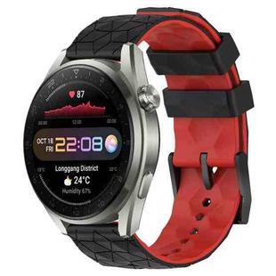 For Huawei Watch 3 Pro New 22mm Football Pattern Two-Color Silicone Watch Band(Black+Red)