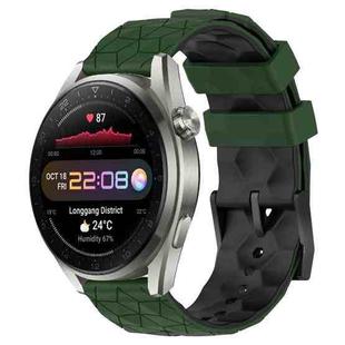 For Huawei Watch 3 Pro New 22mm Football Pattern Two-Color Silicone Watch Band(Armygreen+Black)