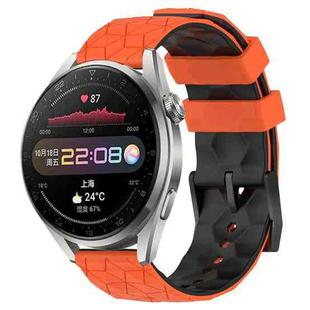 For Huawei Watch 3 Pro 22mm Football Pattern Two-Color Silicone Watch Band(Orange+Black)