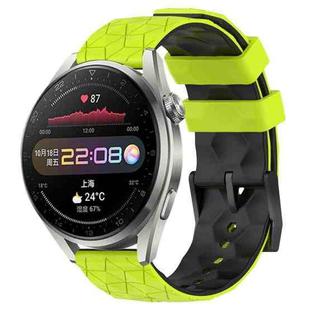 For Huawei Watch 3 Pro 22mm Football Pattern Two-Color Silicone Watch Band(Lime Green + Black)