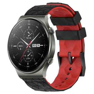For Huawei GT2 Pro 22mm Football Pattern Two-Color Silicone Watch Band(Black+Red)