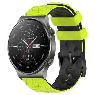 For Huawei GT2 Pro 22mm Football Pattern Two-Color Silicone Watch Band(Lime Green + Black)