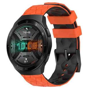For Huawei Watch GT 2E 22mm Football Pattern Two-Color Silicone Watch Band(Orange+Black)