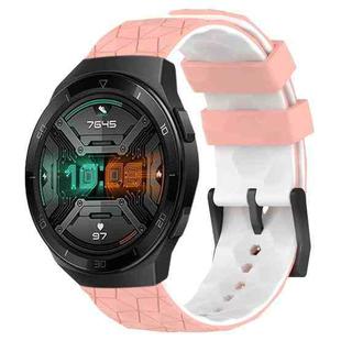 For Huawei Watch GT 2E 22mm Football Pattern Two-Color Silicone Watch Band(Pink+White)