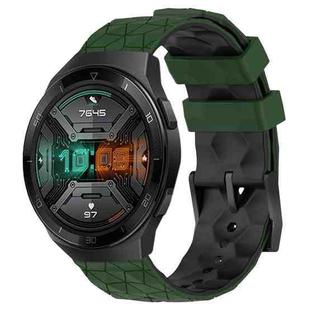 For Huawei Watch GT 2E 22mm Football Pattern Two-Color Silicone Watch Band(Armygreen+Black)