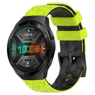 For Huawei Watch GT 2E 22mm Football Pattern Two-Color Silicone Watch Band(Lime Green + Black)