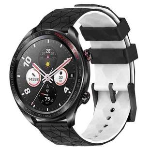 For Honor Watch Dream 22mm Football Pattern Two-Color Silicone Watch Band(Black+White)