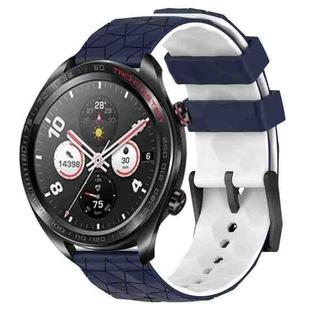 For Honor Watch Dream 22mm Football Pattern Two-Color Silicone Watch Band(Midnight Blue + White)