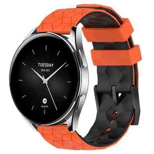 For Xiaomi MI Watch S2 22mm Football Pattern Two-Color Silicone Watch Band(Orange+Black)
