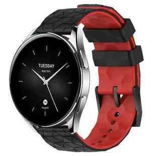 For Xiaomi MI Watch S2 22mm Football Pattern Two-Color Silicone Watch Band(Black+Red)
