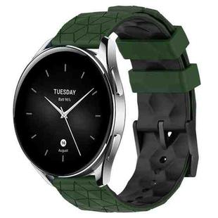 For Xiaomi MI Watch S2 22mm Football Pattern Two-Color Silicone Watch Band(Armygreen+Black)