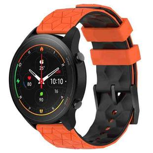 For Xiaomi MI Watch S1 Pro 22mm Football Pattern Two-Color Silicone Watch Band(Orange+Black)