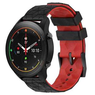 For Xiaomi MI Watch S1 Pro 22mm Football Pattern Two-Color Silicone Watch Band(Black+Red)