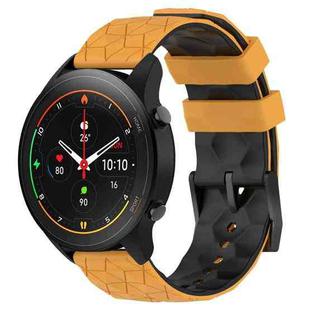 For Xiaomi MI Watch S1 Pro 22mm Football Pattern Two-Color Silicone Watch Band(Yellow+Black)