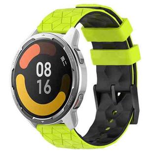 For Xiaomi MI Watch Color 2 22mm Football Pattern Two-Color Silicone Watch Band(Lime Green + Black)