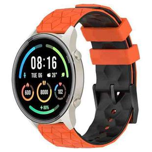 For Xiaomi MI Watch Sport 22mm Football Pattern Two-Color Silicone Watch Band(Orange+Black)