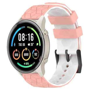 For Xiaomi MI Watch Sport 22mm Football Pattern Two-Color Silicone Watch Band(Pink+White)