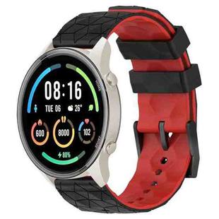 For Xiaomi MI Watch Sport 22mm Football Pattern Two-Color Silicone Watch Band(Black+Red)