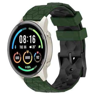 For Xiaomi MI Watch Sport 22mm Football Pattern Two-Color Silicone Watch Band(Armygreen+Black)