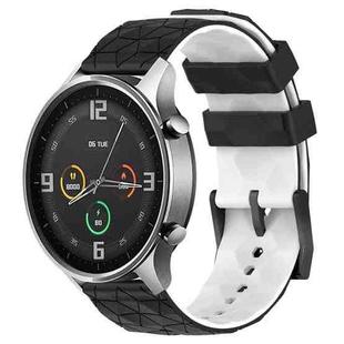 For Xiaomi MI Watch Color 22mm Football Pattern Two-Color Silicone Watch Band(Black+White)
