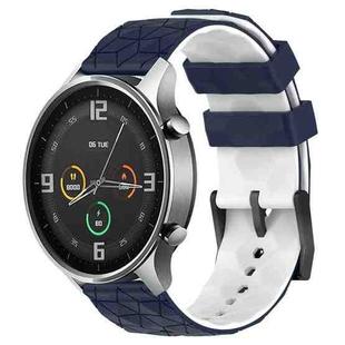 For Xiaomi MI Watch Color 22mm Football Pattern Two-Color Silicone Watch Band(Midnight Blue + White)