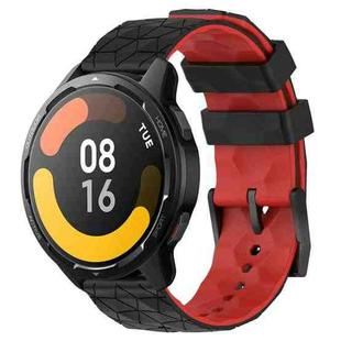 For Xiaomi MI Watch S1 Active 22mm Football Pattern Two-Color Silicone Watch Band(Black+Red)