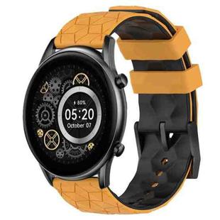 For Xiaomi Haylou RT2 LS10 22mm Football Pattern Two-Color Silicone Watch Band(Yellow+Black)