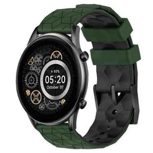 For Xiaomi Haylou RT2 LS10 22mm Football Pattern Two-Color Silicone Watch Band(Armygreen+Black)