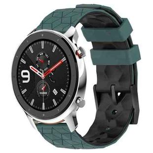 For Amazfit GTR 4 22mm Football Texture Two-Color Silicone Watch Band(Olive Green + Black)
