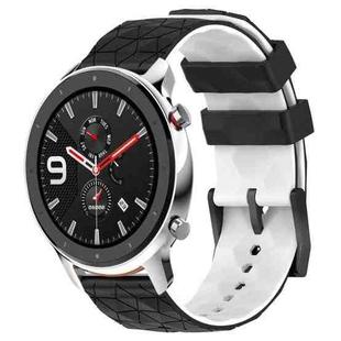 For Amazfit GTR 4 22mm Football Texture Two-Color Silicone Watch Band(Black+White)