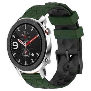 For Amazfit GTR 4 22mm Football Texture Two-Color Silicone Watch Band(Armygreen+Black)