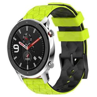 For Amazfit GTR 4 22mm Football Texture Two-Color Silicone Watch Band(Lime Green + Black)