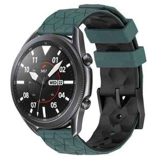 For Samsung Galaxy Watch3 45mm 22mm Football Pattern Two-Color Silicone Watch Band(Olive Green + Black)