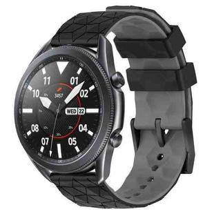 For Samsung Galaxy Watch3 45mm 22mm Football Pattern Two-Color Silicone Watch Band(Black+Grey)