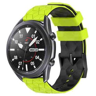 For Samsung Galaxy Watch3 45mm 22mm Football Pattern Two-Color Silicone Watch Band(Lime Green + Black)