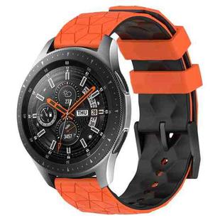 For Samsung Galaxy Watch 46mm 22mm Football Pattern Two-Color Silicone Watch Band(Orange+Black)