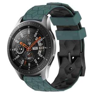 For Samsung Galaxy Watch 46mm 22mm Football Pattern Two-Color Silicone Watch Band(Olive Green + Black)