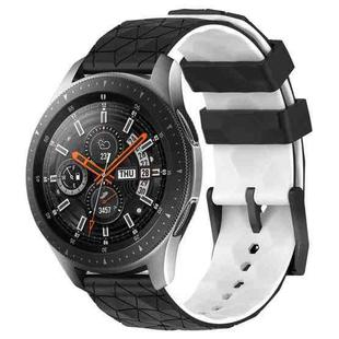 For Samsung Galaxy Watch 46mm 22mm Football Pattern Two-Color Silicone Watch Band(Black+White)