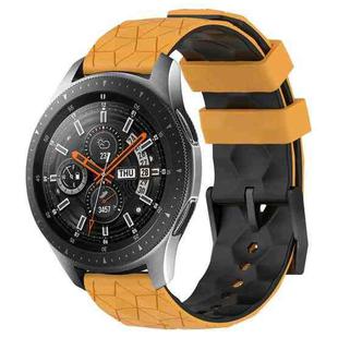 For Samsung Galaxy Watch 46mm 22mm Football Pattern Two-Color Silicone Watch Band(Yellow+Black)