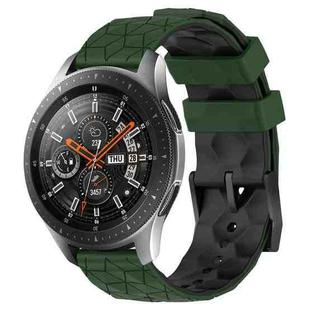 For Samsung Galaxy Watch 46mm 22mm Football Pattern Two-Color Silicone Watch Band(Armygreen+Black)