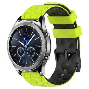 For Samsung Gear S3 Classic 22mm Football Pattern Two-Color Silicone Watch Band(Lime Green + Black)