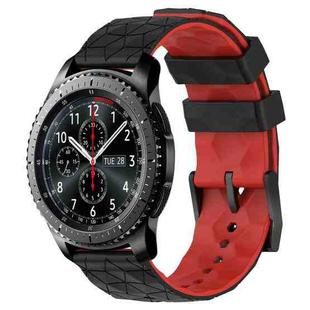 For Samsung Gear S3 Frontier 22mm Football Pattern Two-Color Silicone Watch Band(Black+Red)