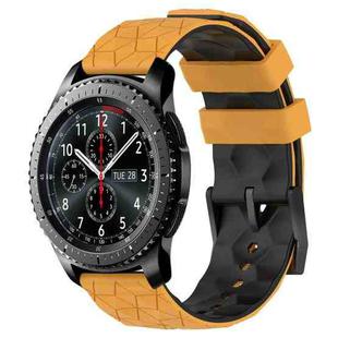 For Samsung Gear S3 Frontier 22mm Football Pattern Two-Color Silicone Watch Band(Yellow+Black)