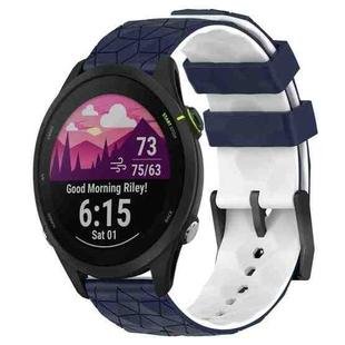 For Garmin Forerunner 255 22mm Football Pattern Two-Color Silicone Watch Band(Midnight Blue + White)