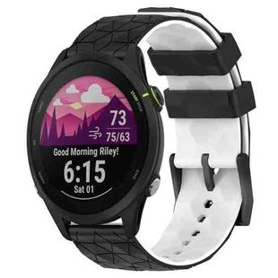 For Garmin Forerunner 255 Music 22mm Football Pattern Two-Color Silicone Watch Band(Black+White)